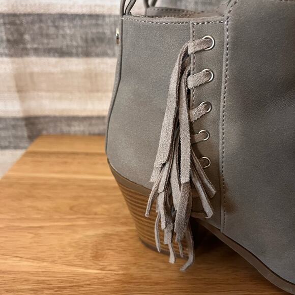 Circus By Sam Edelman Tan Fringe Heeled Ankle Boots Size‎ 6 - Picture 4 of 9